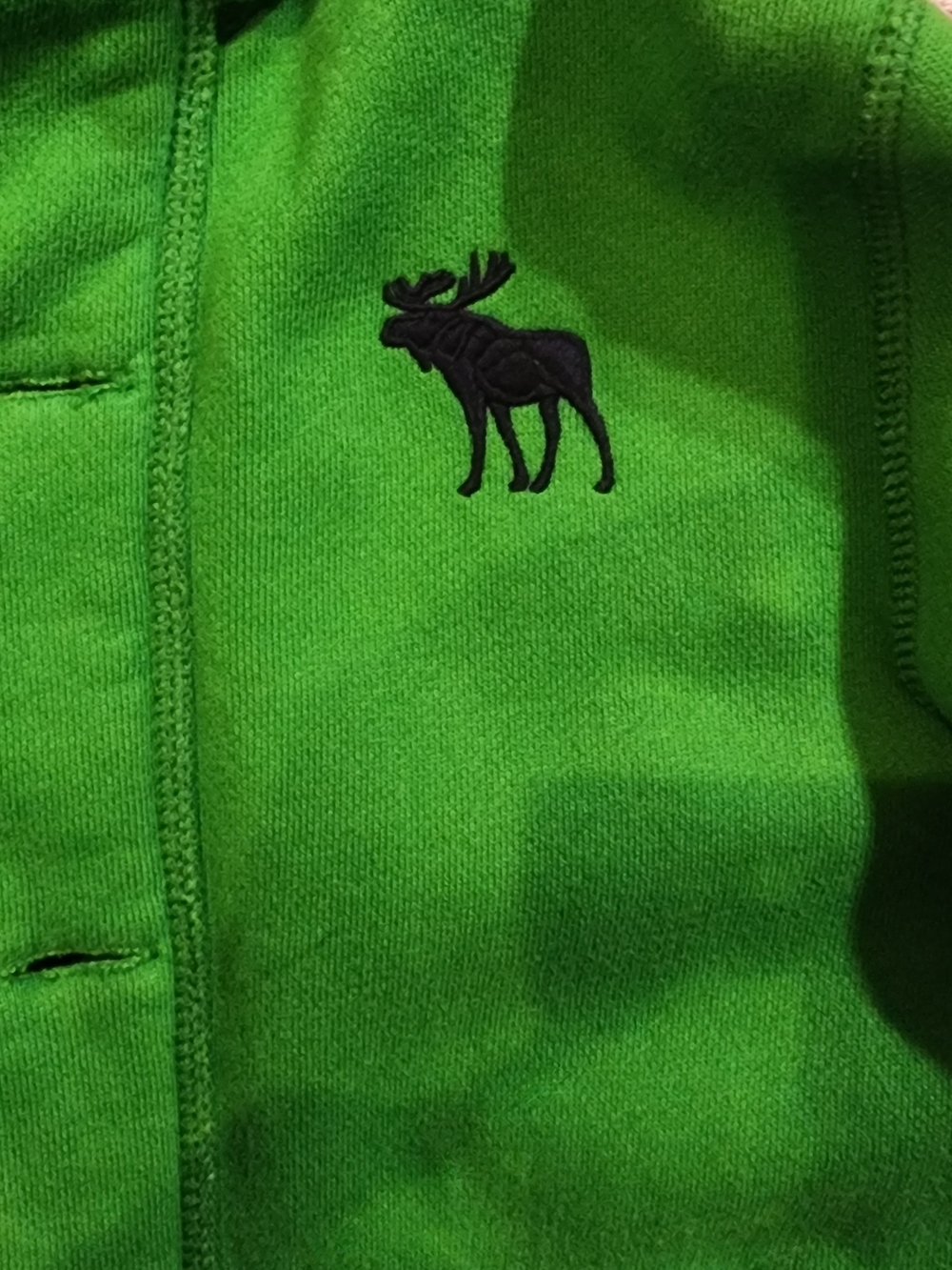 Mens Green Hooded Button-Up Sweatshirt - Picture 3 of 4